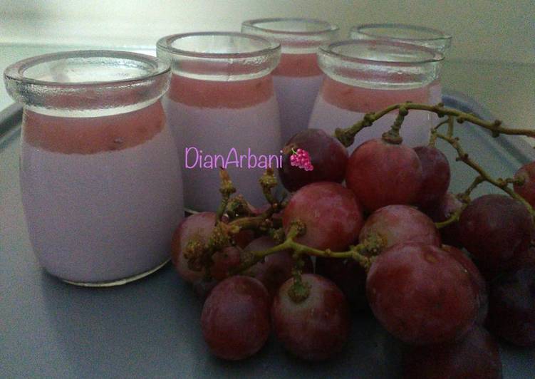 Cara Buat PUDING SUTRA ANGGUR DENGAN VLA BUAH ANGGUR 🍇 Cepat