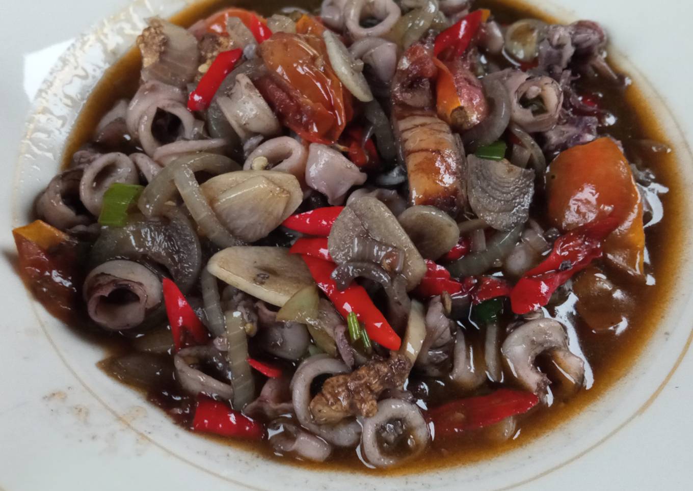 Sotong hitam rebus