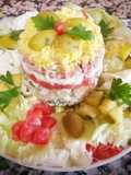 Mimosensalat mit Gemüse und Thunfisch in Öl😛😛👍🎄🎄🎄