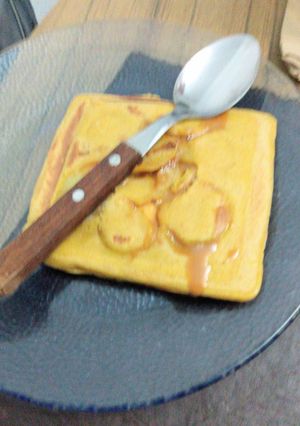 Una foto de Waffles frutales, integrales, con avena y mandarina