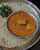 Jowar Bhakri with brinjal potato vegetable curry