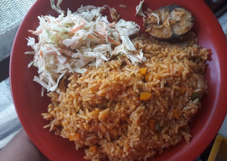 Jollof rice with coslew