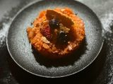 Bloody Mary Granita with berry meringue