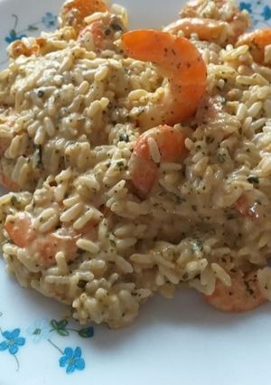 Une photo de Riz a la crevette a l'ail