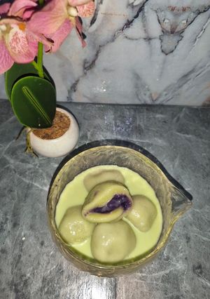 Foto resep Tan Yuan Matcha isi Halaya Ubi kuah Matcha Creamy