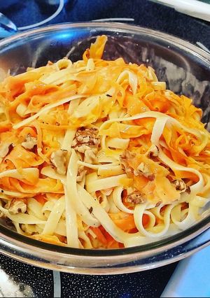 A picture of Spring Carrot & Fettuccine Noodles.
