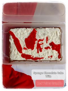 Foto resep Sponge Chocolate Cake With Red Velvet Crumble (Map Of Indonesia Cake)