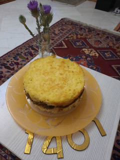 عکسی از دستور ته چین مبتکرانه گوشت و بادمجان