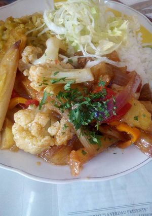 Una foto de Saltado de coliflor