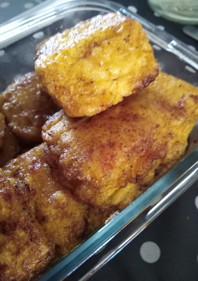 Una foto de Leche frita con huevo