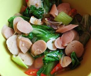 Fresh Menyajikan Tumis Sawi sendok bakso sosis Mantul Banget Fresh Menyajikan Tumis Sawi sendok bakso sosis Mantul Banget