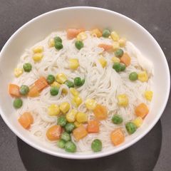 Simple Noodle Soup with Mixed Vegetables A picture of Simple Noodle Soup with Mixed Vegetables.