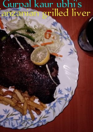 A picture of Tanzanian grilled liver 🧄🍋🌶️.