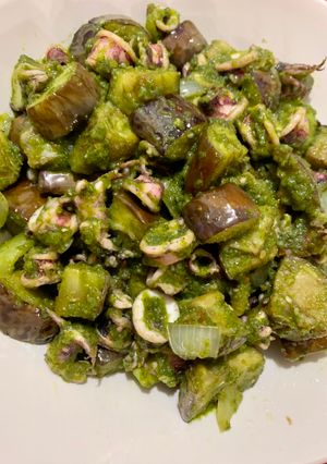 Foto resep Tumis cumi terong cabe hijau
