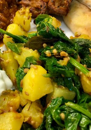 A picture of Saag Aloo #MyCookbook.