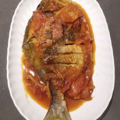 A picture of Pompano in Tomatoes.