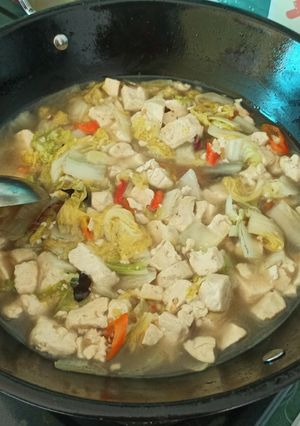 Foto resep Tumis sawi tahu putih