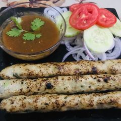 A picture of Seekh kebabs.