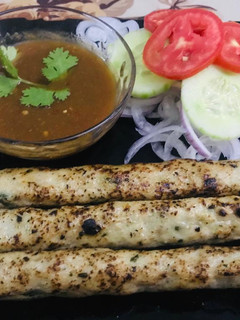A picture of Seekh kebabs.