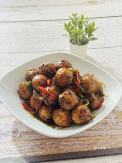 Foto resep Bola-Bola Tempe Saus Lada Hitam