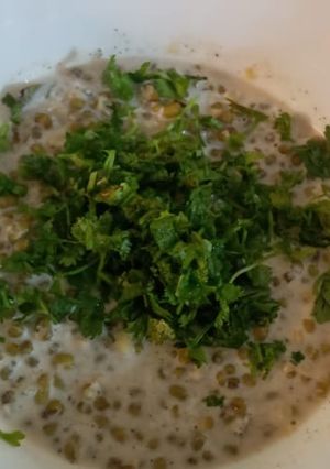 A picture of Boil moong creamy salad.