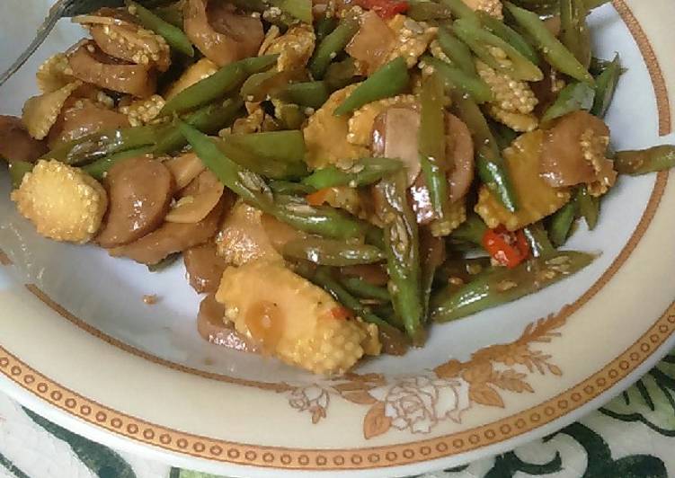 Tumis BuPuSo (Buncis Putren Bakso)