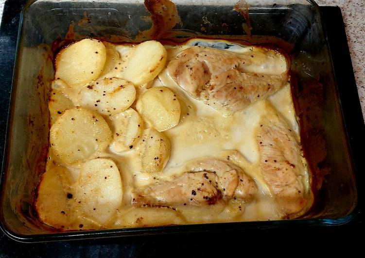 Recipe of Homemade My Chicken + Potatoes in A Creamy Mustard Sauce. 🥰 #Maimmeal