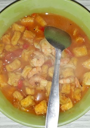 Foto resep Udang tahu asam manis