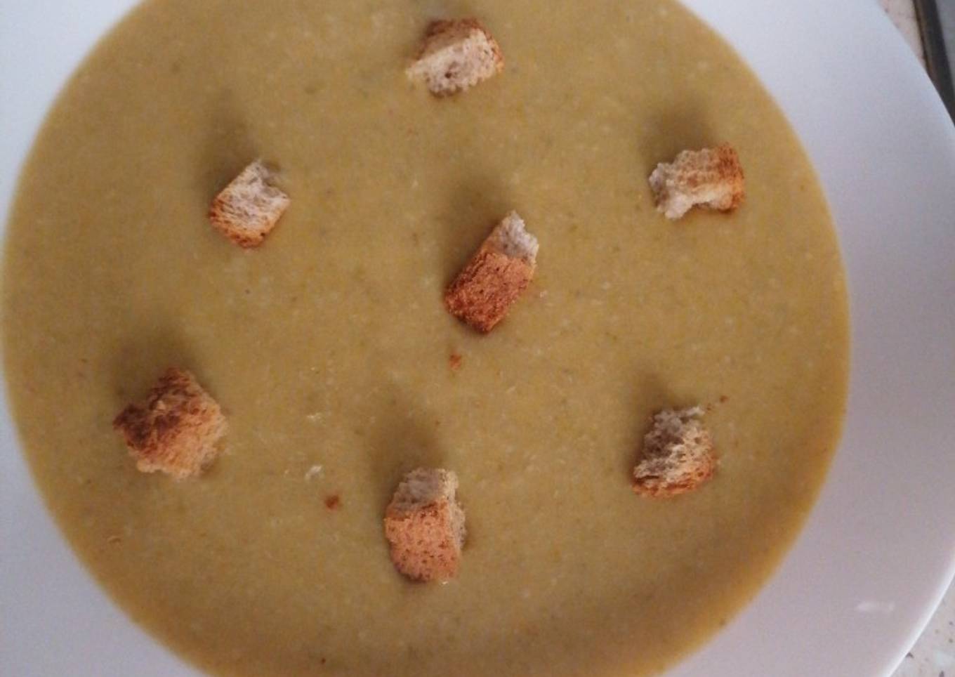 Puré de verduras lomo jamón