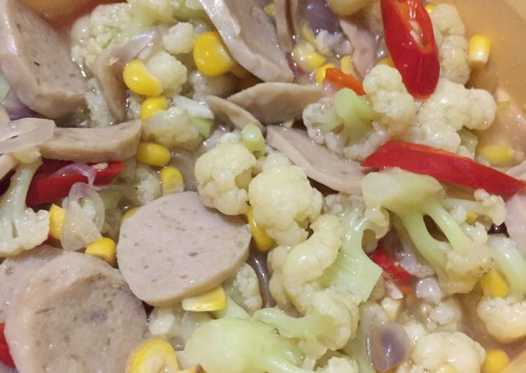 Resep Cah kembang kol &amp; jagung yang Menggugah Selera