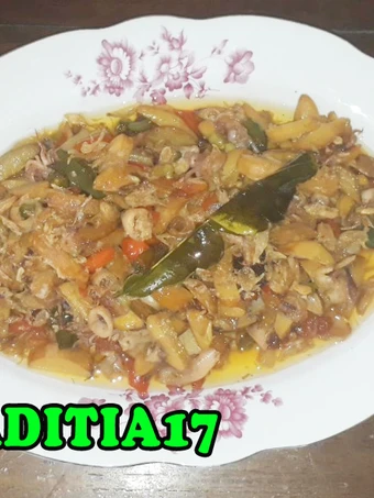 Cara Simple Membikin Resep  Resep Tumis Jengkol Asam Manis Mix Cumi Asin yang Enak, Lezat Sekali