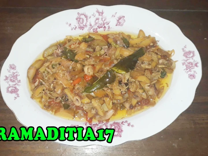 Cara Simple Membikin Resep  Resep Tumis Jengkol Asam Manis Mix Cumi Asin yang Enak, Lezat Sekali