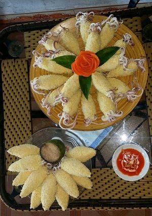 Hình của món Mực nhồi thịt chiên xù.