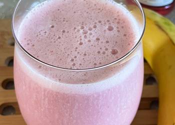 Easiest Way to Prepare Appetizing Strawberry  Rose Milkshake  