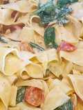 Pappardelle con espinacas