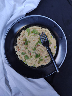 A picture of Chicken white sauce pasta.