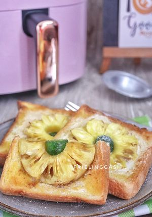 Foto resep Roti Bakar Topping Yogurt Nenas dg Air Fryer