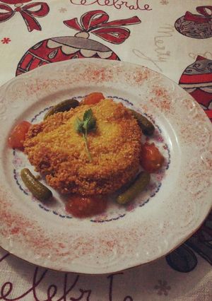 Una foto de Libritos o san jacobos rellenos de berenjena y queso havarti