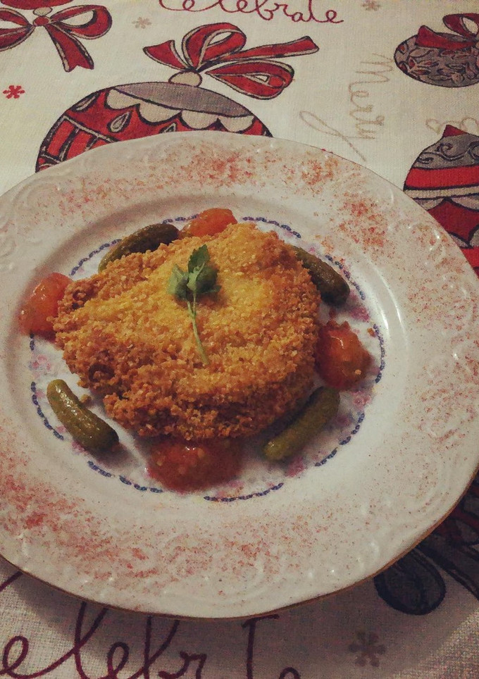 Una foto de Libritos o san jacobos rellenos de berenjena y queso havarti