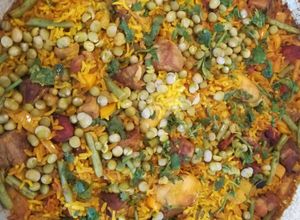 Una foto de Paella valenciana sencilla