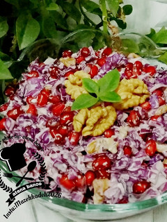 عکسی از دستور سالاد کلم و انار آتنا
