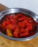 Morrones confitados en microondas