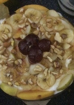 صورة لوصفة سلطة فواكه 😍🌹🍒🍌🍏🍎🍉🍐🍊🍇🍓🍅🍍🍑