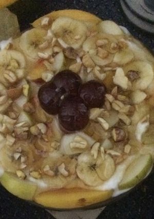 صورة لوصفة سلطة فواكه 😍🌹🍒🍌🍏🍎🍉🍐🍊🍇🍓🍅🍍🍑