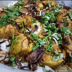 A picture of Chicken biryani.