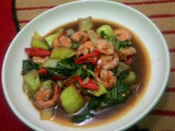 Tumis Pakcoy Udang Saos Tiram