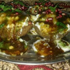 A picture of .kuttu Ke flour ki katori chat.