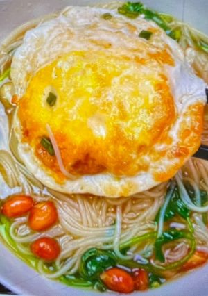麻油荷包蛋麵線 的食譜成品照片