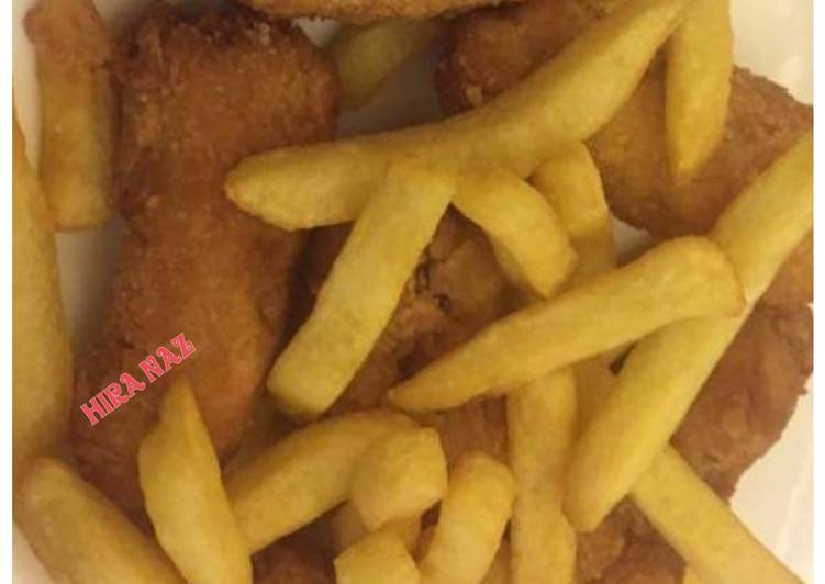 Recipe of Speedy Chicken nuggets with french fries