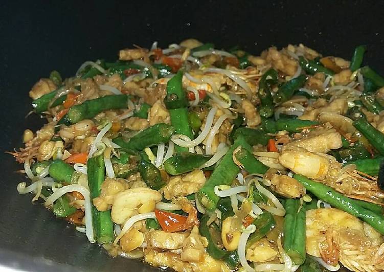 Tumis Udang campur kacang panjang super hot